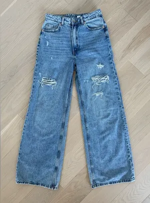 H&M Divided Distressed Wide-Leg Flare Jeans – Size 6 | Inseam 29” thumbnail 1