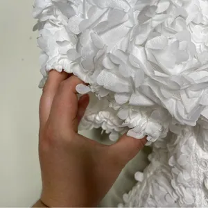 ASOS LUXE 3D floral corset mini dress with puff sleeves in white sz 6 thumbnail 12