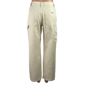 Aritzia TNA Greenwhich Cream Twill Straight High Rise Carpenter Trousers Pants 0 thumbnail 3
