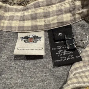 Harley Davidson Top Rustic Grunge Country Biker Western Pearl Snap Gingham XS thumbnail 2