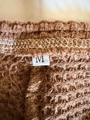 Brown Waffle Knit Long Sleeve Loungewear Pajama Top Medium thumbnail 4
