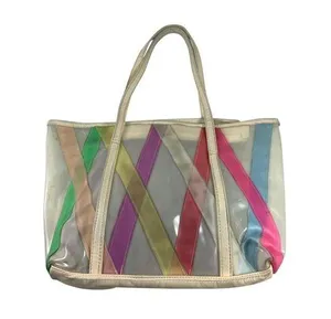Medium pastel Argyle stripe vintage day bag purse thumbnail 1