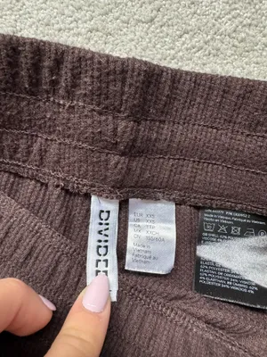 H&M Flared Pants Ribbed Brown thumbnail 3