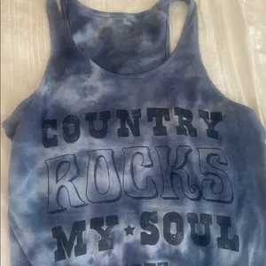 Denizen from Levi's Graphic Tank Top Size M Blue Tie Dye Ties At The Waist. thumbnail 2