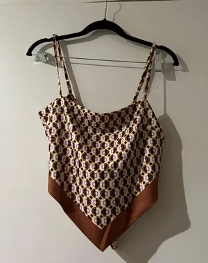 Mirrou Bandana Top Brown Yellow Black And Pink thumbnail 1