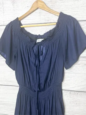 DO+BE Navy Blue Off Shoulder Keyhole Neck Short Sleeve Mini Dress Size Large thumbnail 3
