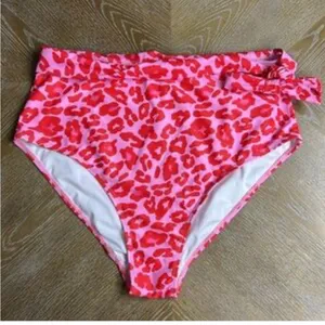 Dokotoo kiss high waisted swim bottoms size Medium hot pink kisses thumbnail 8