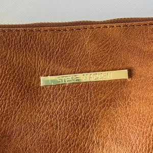 Steve Madden Clutch Bag Y2K Faux Leather Wristlet Zipper Cognac Classic Minimal thumbnail 2
