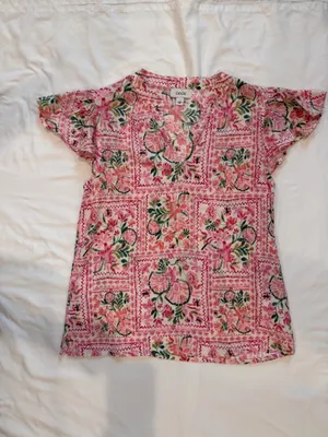 CeCe Pink Floral Strapless Peplum Top XS Cottagecore thumbnail 3