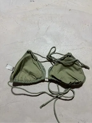 Abercrombie & fitch y2k Women’s Olive Green Triangle Bikini Top small thumbnail 4