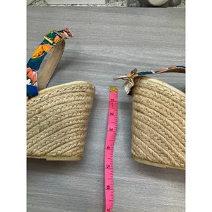 Nwot Qupid Florl Navy Blue‎ And Orange Espadrilles Wedge Sandals thumbnail 11