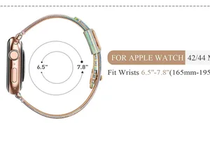 Slim Fabric Canvas Soft Leather Lining & Snap Button Apple Watch Band 42/44/45MM thumbnail 5
