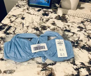 Abercrombie Blue Wide Strap Underwire Bikini Top XXS NWT thumbnail 7
