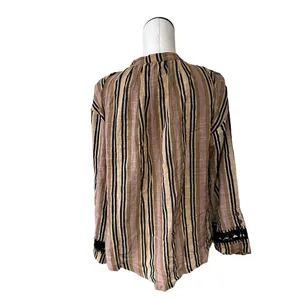 NWOT Free People Castaway Striped Crochet Long Sleeve Button Up Top Medium thumbnail 8
