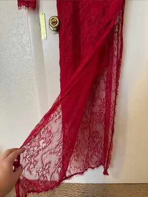 Lovers + Friends Red Lace Asymmetrical Maxi Dress Size XS thumbnail 5