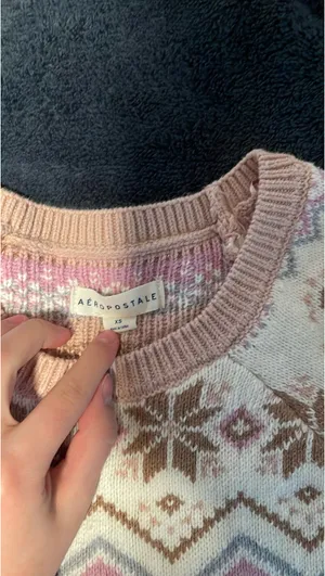 Aeropostale Cropped Sweater Knit Pink Women’s XS thumbnail 3
