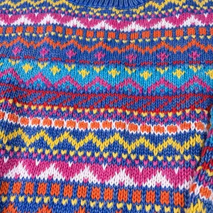 VTG Marsh Landing womens heavy vibrant stripe pattern sweater. Size L. 90s. thumbnail 3