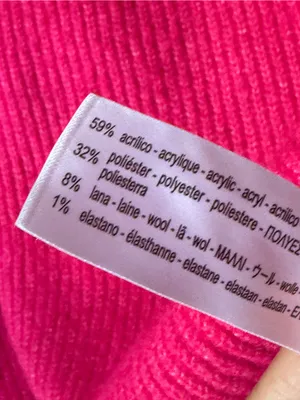 Zara Hot Pink Chunky Knit Oversized Crewneck Sweater Long Sleeve Pullover. Sz M thumbnail 4