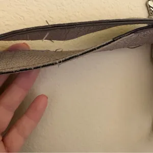 Kathy Van Zeeland purse blush pink with metallic silver gray finish thumbnail 10
