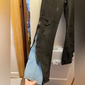Black zipper flare jeans Blue Size M thumbnail 2