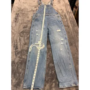 Abercrombie & Fitch Overalls Womens Blue Distressed Denim M thumbnail 5