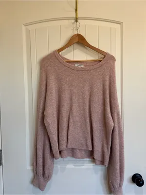 Madewell Gladwell Balloon-Sleeve Pullover in Heather Rose thumbnail 4