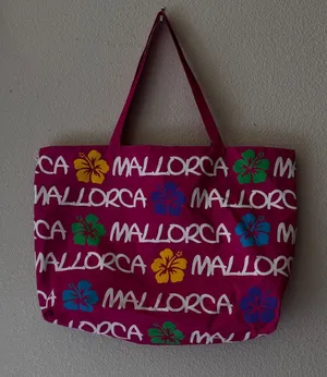 Floral Print Tote Bag - Magenta thumbnail 1