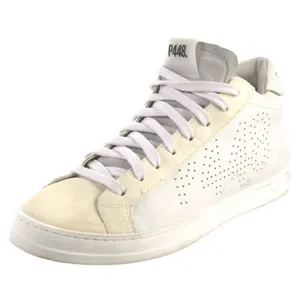 P448 Thea Mid Hightop White Cream Sneakers Size 40 Lace up thumbnail 1