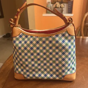 DOONEY & BOURKE Zip Satchel Green Plaid Medium Purse HandBag thumbnail 10