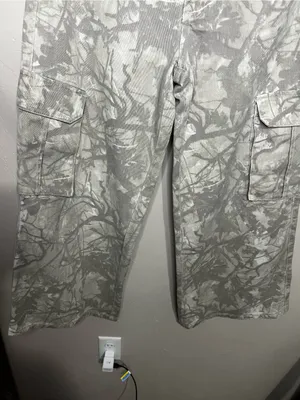 Refrain Los Angeles Super Wide Leg Gray Camo Cargo Streetwear Denim Jeans thumbnail 4
