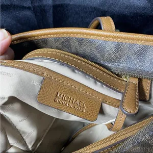 Michael Kors Jet Set Medium Monogram Pocket ToteBag Brown Coated Canvas thumbnail 12