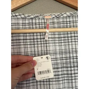 FREE PEOPLE NWT Juni B Black White Plaid Button Mini Dress Size Small thumbnail 5