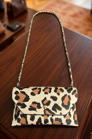 aerie Leopard Print Crossbody in Cream, Tan and Black thumbnail 1