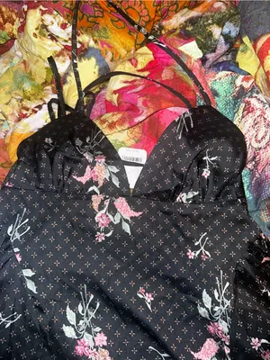 NWT FREE PEOPLE Floral Mini Slip With Lace Trim $98 MSRP thumbnail 4