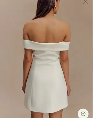 Meshki Noelle Off Shoulder Suiting Mini Dress - Ivory thumbnail 3