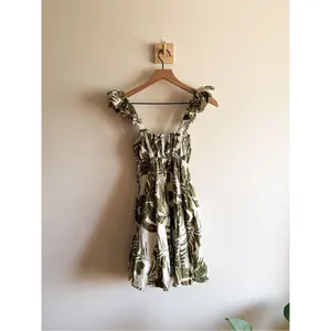 Abercrombie & Fitch Linen Puff Strap Babydoll Mini Dress Size XS thumbnail 4