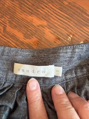 Sandro Gray Gathered Skater Skirt size 1 thumbnail 5