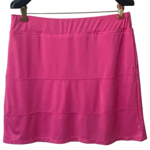 Court‎ Haley Tiered Mesh Pink Skort Athletic Tennis Golf Feminine Preppy L thumbnail 2
