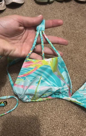 Tropical bikini top Blue thumbnail 1