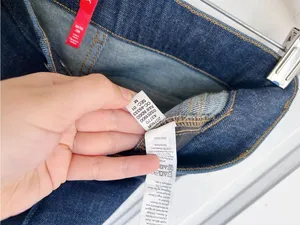 SPANX • Pintuck Flare Jeans pull on high rise bell bottom Raw Indigo dark wash thumbnail 11
