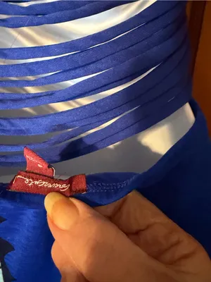 Xhilaration Strapless Royal Blue Maxi Dress with Multicolor Chevron Panels thumbnail 4
