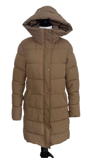 H&M Puffy Long Coat Brown Size Small thumbnail 1