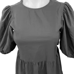 Zara Black Puff Sleeve Open Back Cocktail A Line Tiered Mini Dress Size XS thumbnail 6