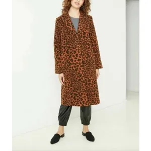 A New Day Leopard Print Long Peacoat Casual Jacket Small Animal Print Oversized thumbnail 10