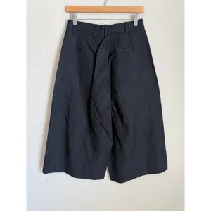 COS Wide Leg Culottes Women 4 Black Linen Blend Crop Pants thumbnail 3