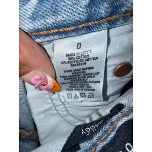 Aeropostale 90s Baggy Jeans Women 0 Light Wash Distressed High‎ Rise Denim Y2K thumbnail 4