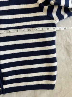 J. Crew‎ Striped Lady Jacket Sweater Cotton Sz Medium Nautical EUC thumbnail 6