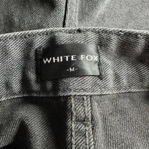White Fox Denim Shorts Gray / Black Distressed Raw Hem High Rise Size M NWT thumbnail 7