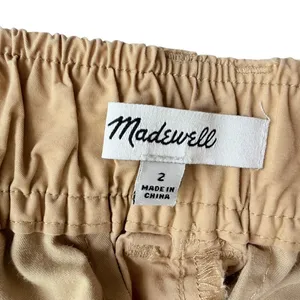 Madewell Pleated Balloon Pants Tan Size 2 High Waist Cotton Comfort Loose Casual thumbnail 5