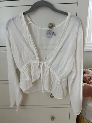 Princess Polly Top White Long Sleeve thumbnail 1